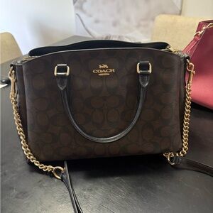 Coach Dark Brown and Black Satchel